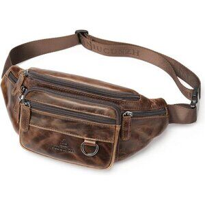 Genuine Leather Fanny Pack Brown